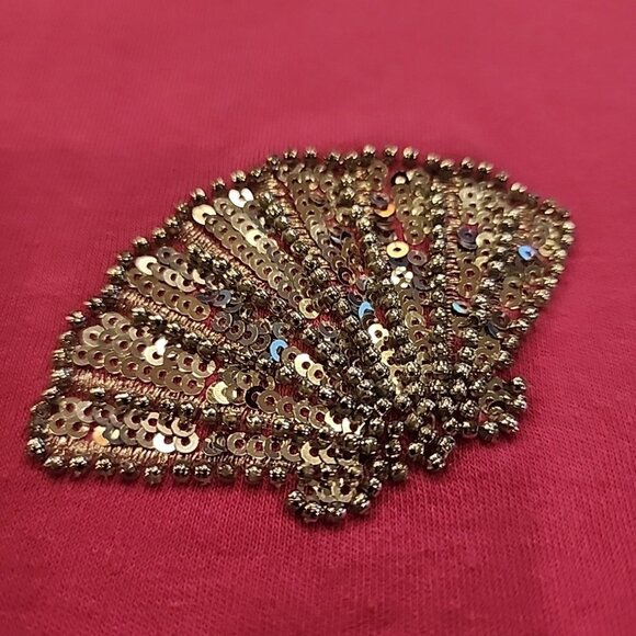 quacker factory 2x Pick Cotton T-Shirt Silver Sequins Sea Shells Short Sleeve - Picture 2 of 5